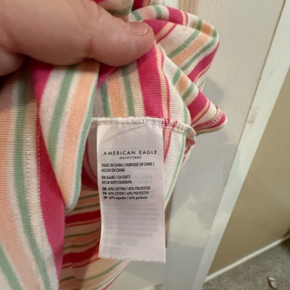 American Eagle Outfitters Striped Pink and Cream Dress - Picture 4 of 5
